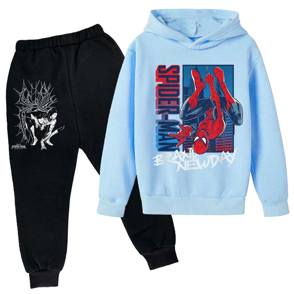 Kids Trendy Printed Pullover Hoodie and Sweatpants Set - Loose Fit Long Sleeve Casual 2 Piece Outfit