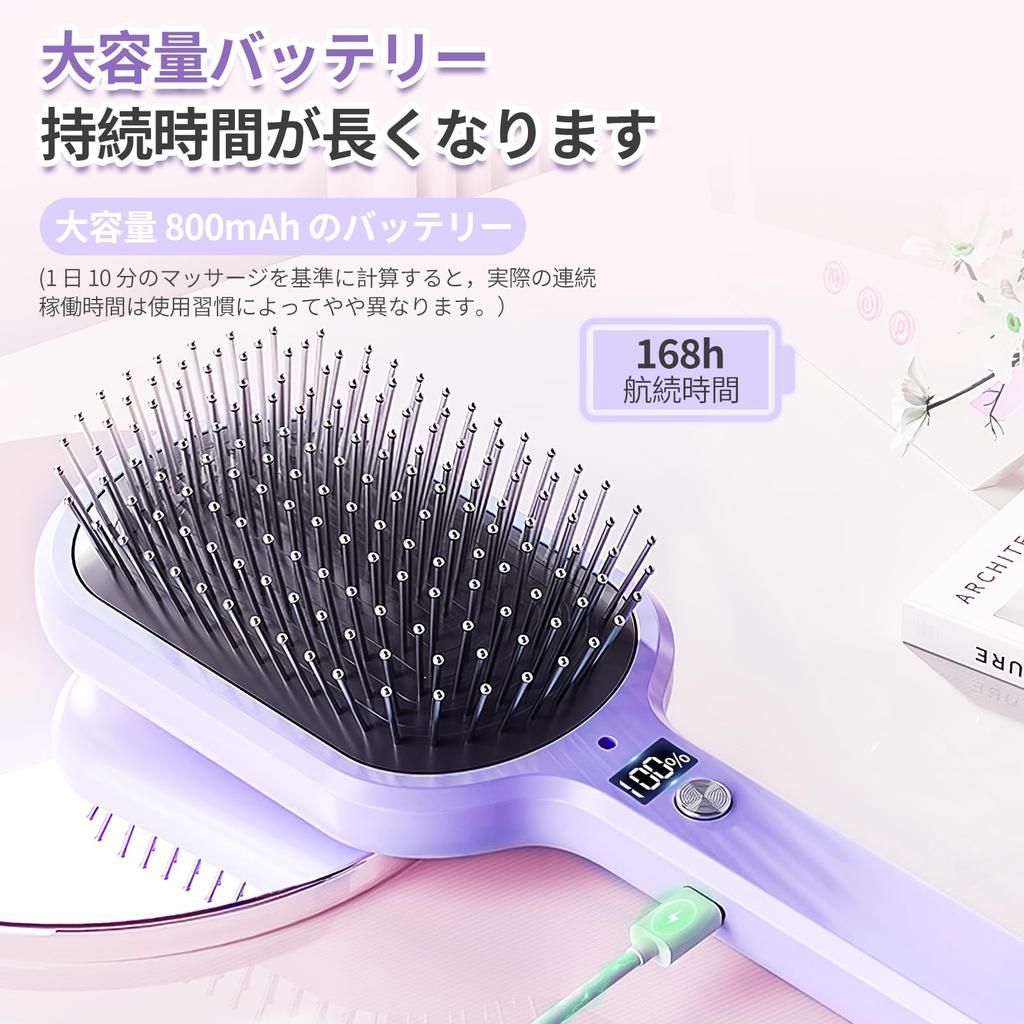 YAMOOCO Ion LED Cushion Birthday Gift for Girlfriend Hairbrush, Anti-Static, Care, Display, Three-Level Adjustment, Brush, Women, Wife,