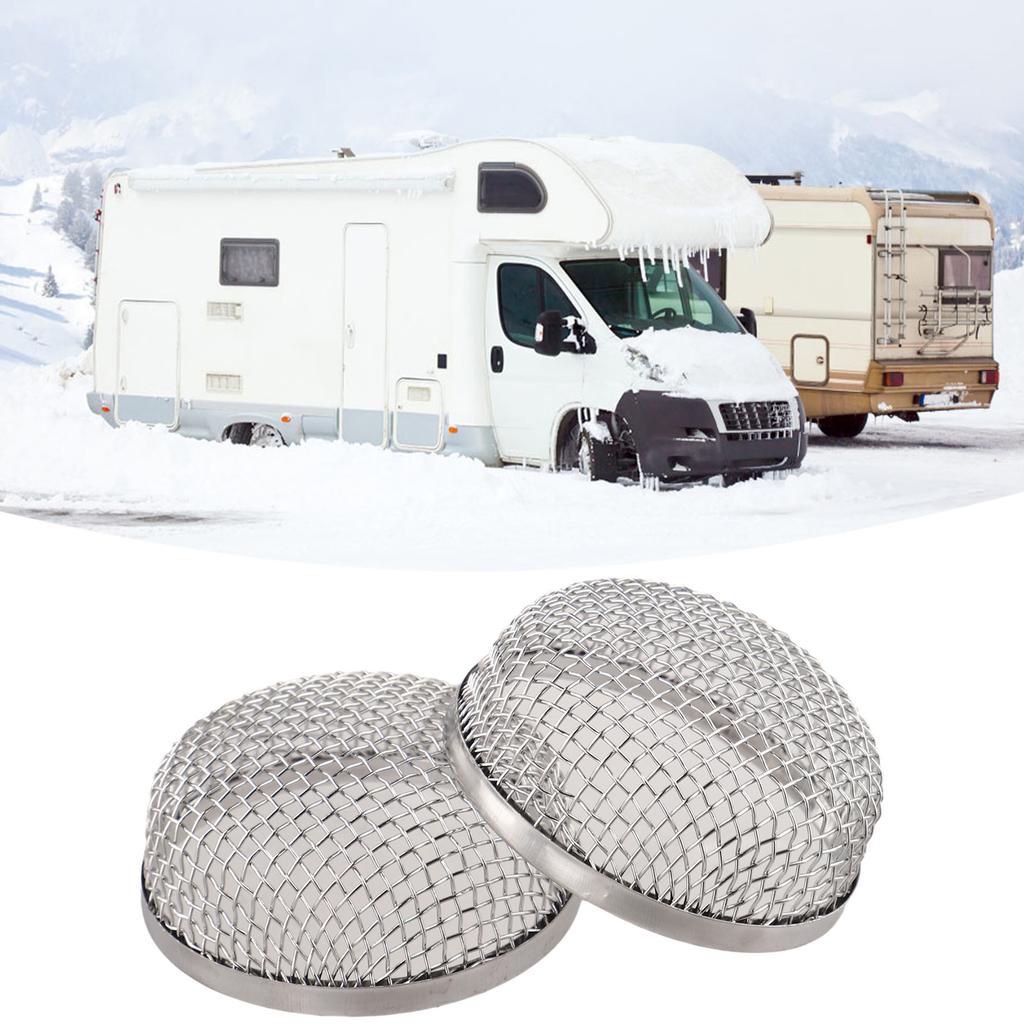 2 8 Inch Stainless Steel RV Vent Cover Mesh Design with Installation Tool and Spring Fasteners for Optimal Protection
