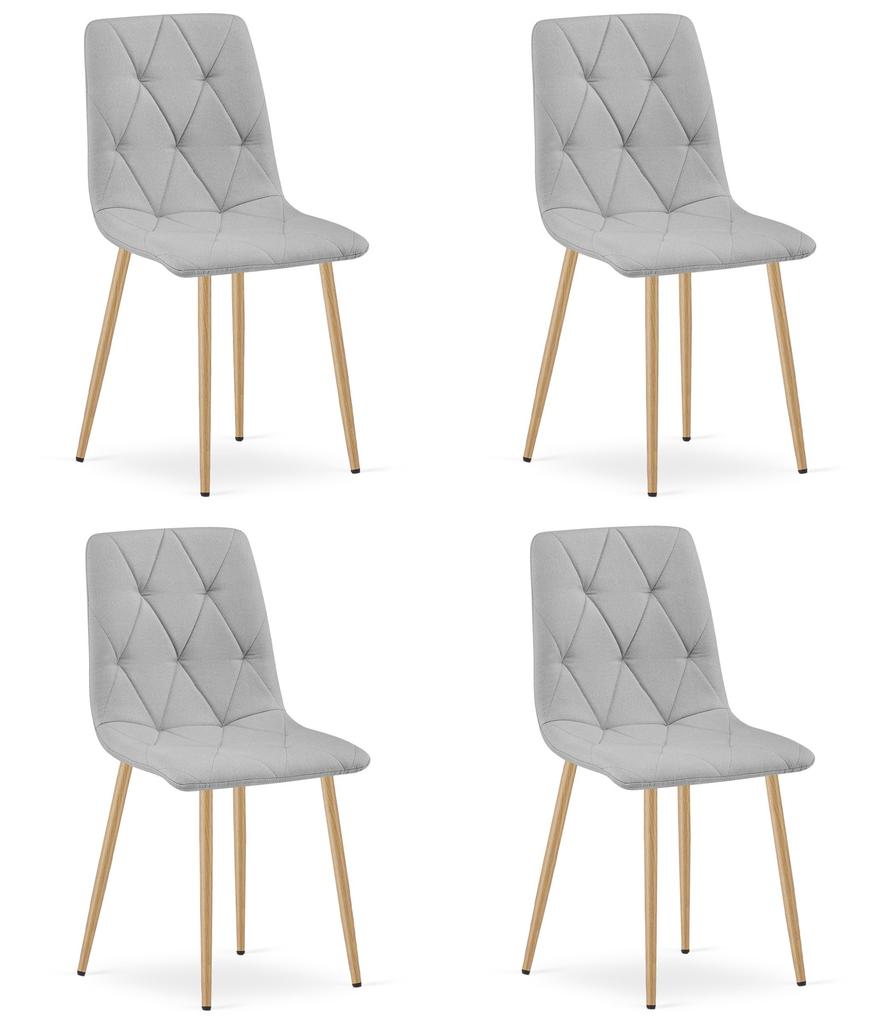 LIBRA chair - light gray fabric / wood color legs x 4