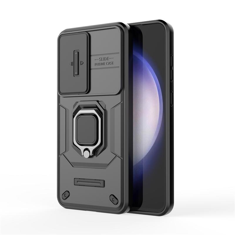 Shockproof Case For Samsung Galaxy S24 FE Case Samsung S24FE Ring Holder Magnetic Back Cover For Samsung S24 FE Push Window Case