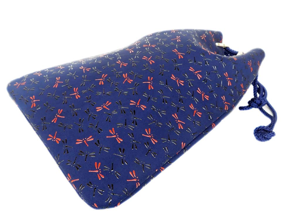 Taška Inden Gakiri 7505 Nagomi Navy Deerskin Red Jet Black Lacquer Vzor vážky x 19 cm x 1 vnitřní kapsa na zip [Indenya] 26,5 cm 1,5 cm