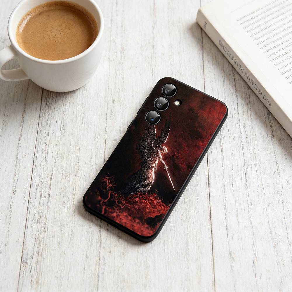 Dark Angel Phone Case For Samsung Galaxy A73,A72,A71,A70,A53,A52,A51,Others Soft Black Cover