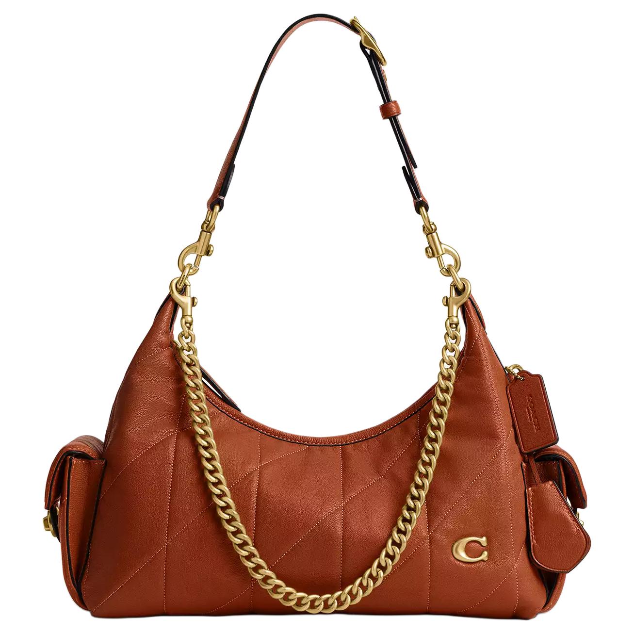 

Coach Juliet 30 Metal Decorated Chain Leather Shoulder Bag Large Women shoulder bag Amber-Brown CDZ71-B4YU1 Basic Set (Bag+Dust Bag)