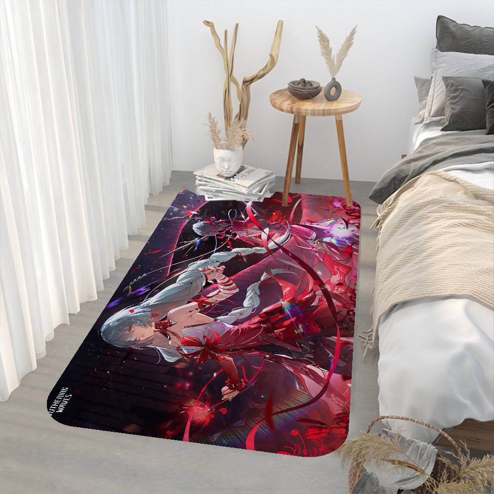 Game Wuthering Waves Bathroom Mat Anti-slip Absorb Water Long Strip Cushion Bedroon Mat Welcome Doormat
