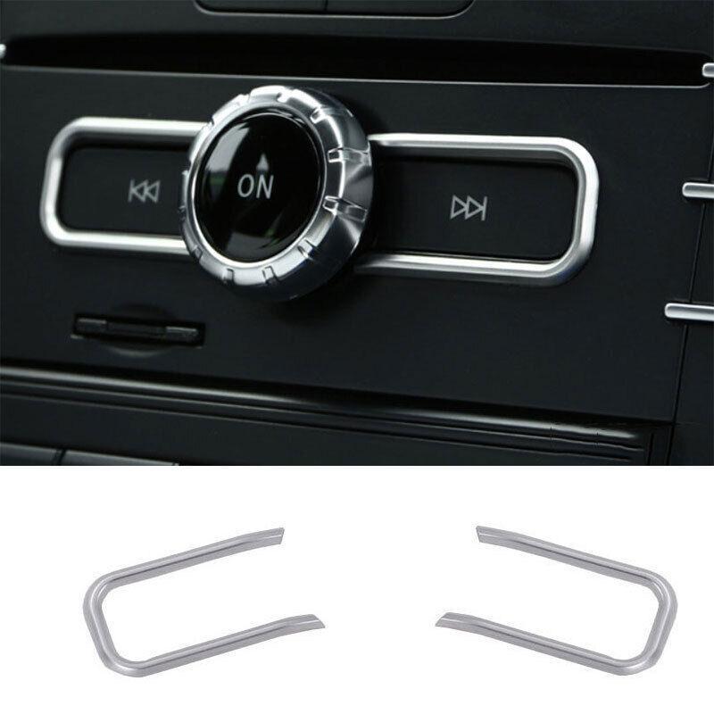 Console CD Switch Control Trim Cover 2PCS For Benz GLA CLA 2013- ABS Silver