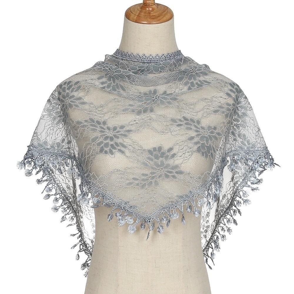 with Tassel Lace Scarf Sun Protection Flower Triangle Headband Sweet Printed Wraps Seaside