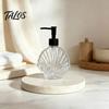 Pump Lotion Bottle 400ML Beach Seashell Refillable Soap Dispenser, Liquid Hand Glass Durable Dispenser Container, for Bathroom Kitchen Countertop