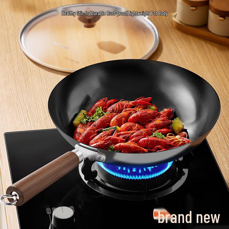 Joyoung 32cm Refined Iron Non-Stick Wok