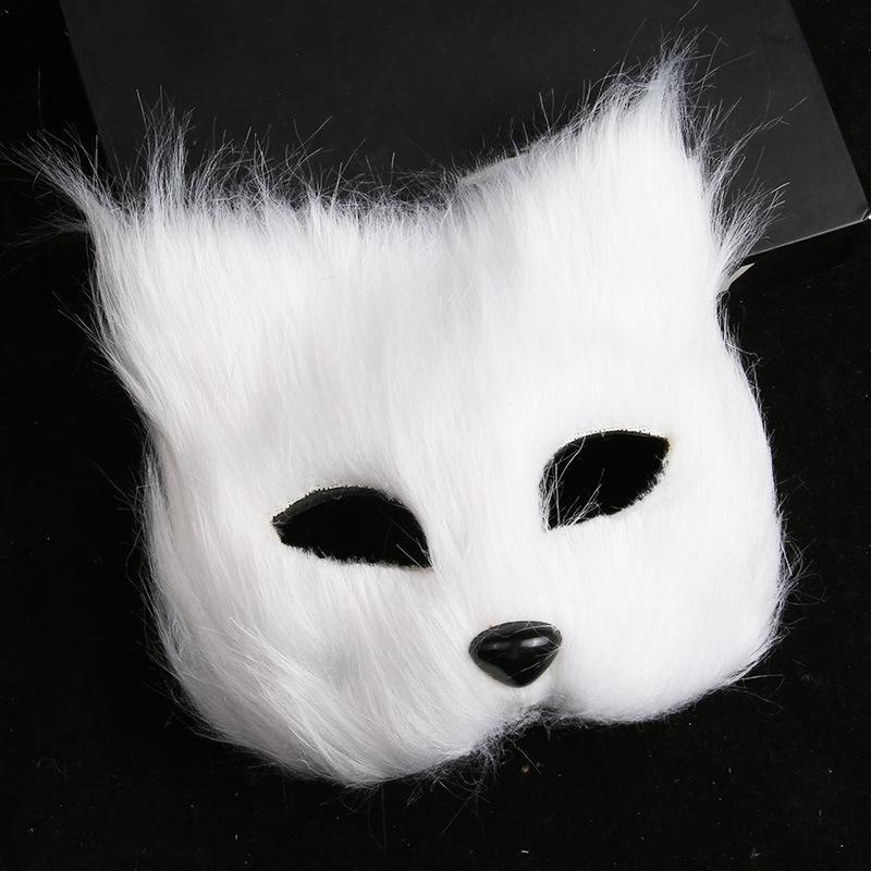 Fox Long Hair Half Face Mask Halloween Makeup Ball Party Prop Liaozhai Little Fox Fairy Mask