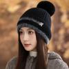 Autumn and Winter Women's Velvet Knitted Wool Hat Outdoor Travel Windproof Warm Hat Cycling Cold Ear Hat