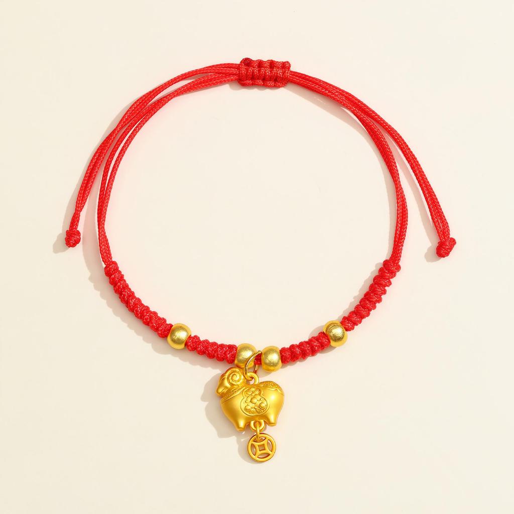 2026 Anul Zodiacal al Calului Brățară Roșie: Sfoară împletită handmade Ben Ming Nian pentru noroc