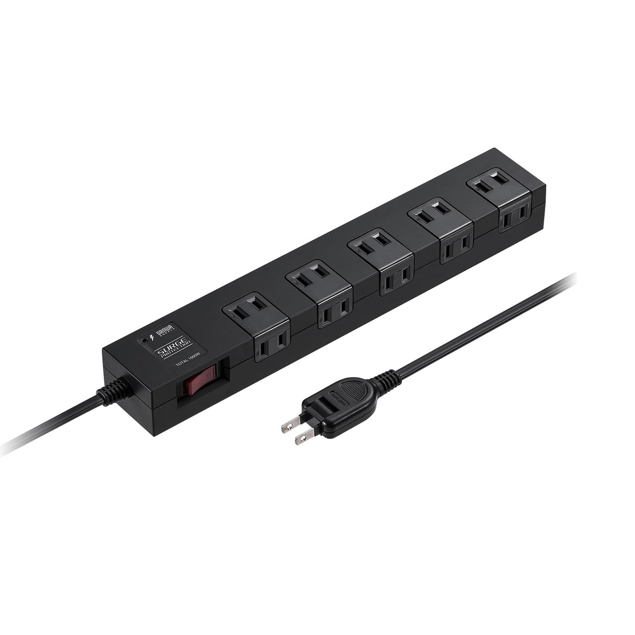 

Sanwa Direct Power Strip, 10 Outlets, 2m, Lightning Guard, Magnetic, with Group Switch, Black, 700-TAP044BK