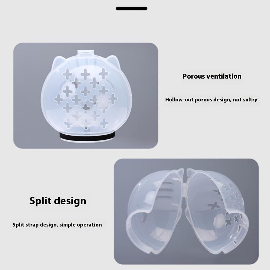 [Breathable Anti-Bite Cat Helmet] Stress-Free, Breathable Cat Helmet - Anti-Bite & Lick, Transparent Pet Space Headgear for Bathing and Grooming