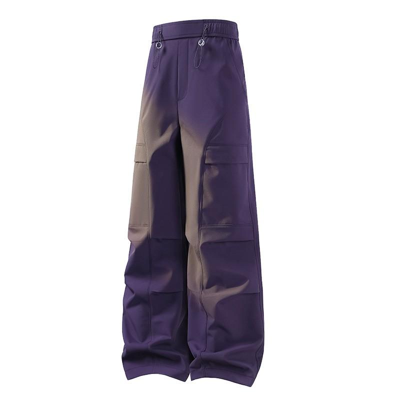 Womens Outdoor Waterproof Windproof Hiking Pants Loose Quick-Dry Cargo Wide-Leg Trousers