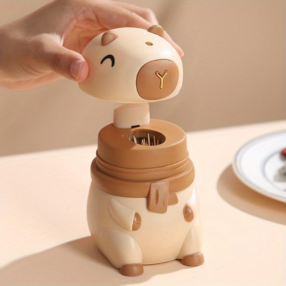 Creative Capybara Toothpick Container Cartoon Press Type Pop-Up Toothpick Box Portable Pressing Toothpick Box Living Room