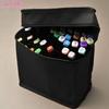 Folding Art Markers Zipper Canvas Storage Pencil Bag Hold 36/48/60/80pcs Markers Pen Large Capacity Zipper Black