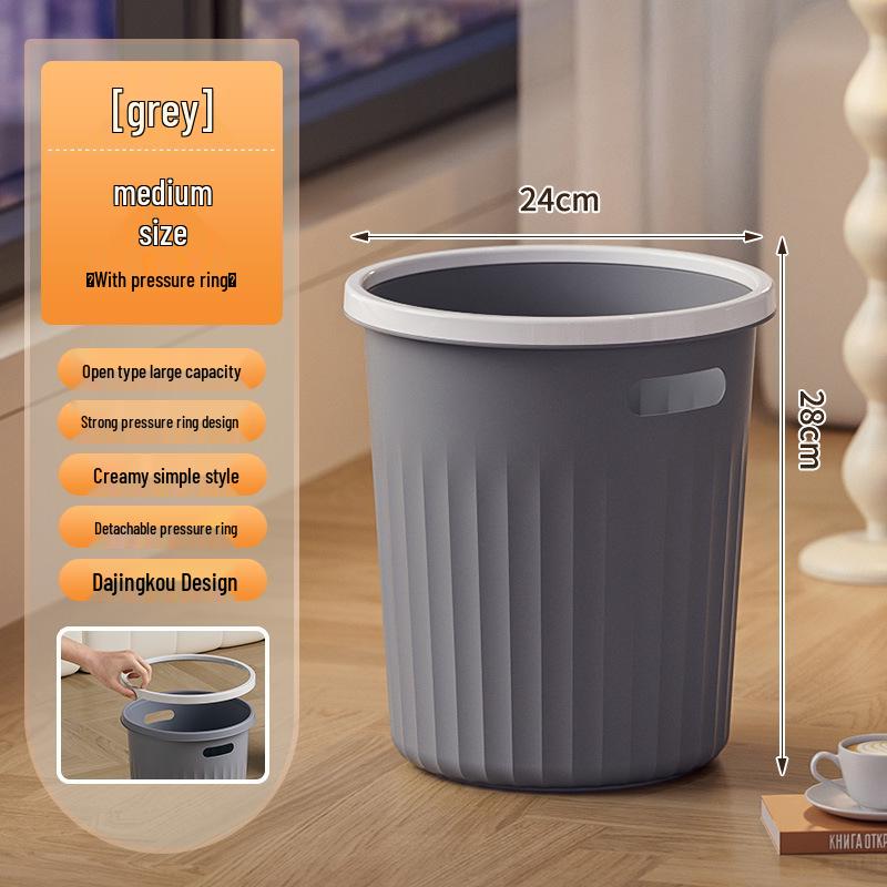 Large Capacity Round Trash Can for Home or Office