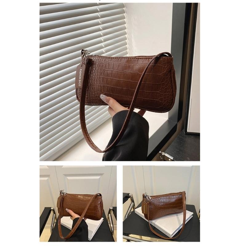 Shoulder Bag for Women Trendy Hoboes Toted Handbag Pu Leather Underarm Purse Clutches Purse with Zipper Baguettes Bag