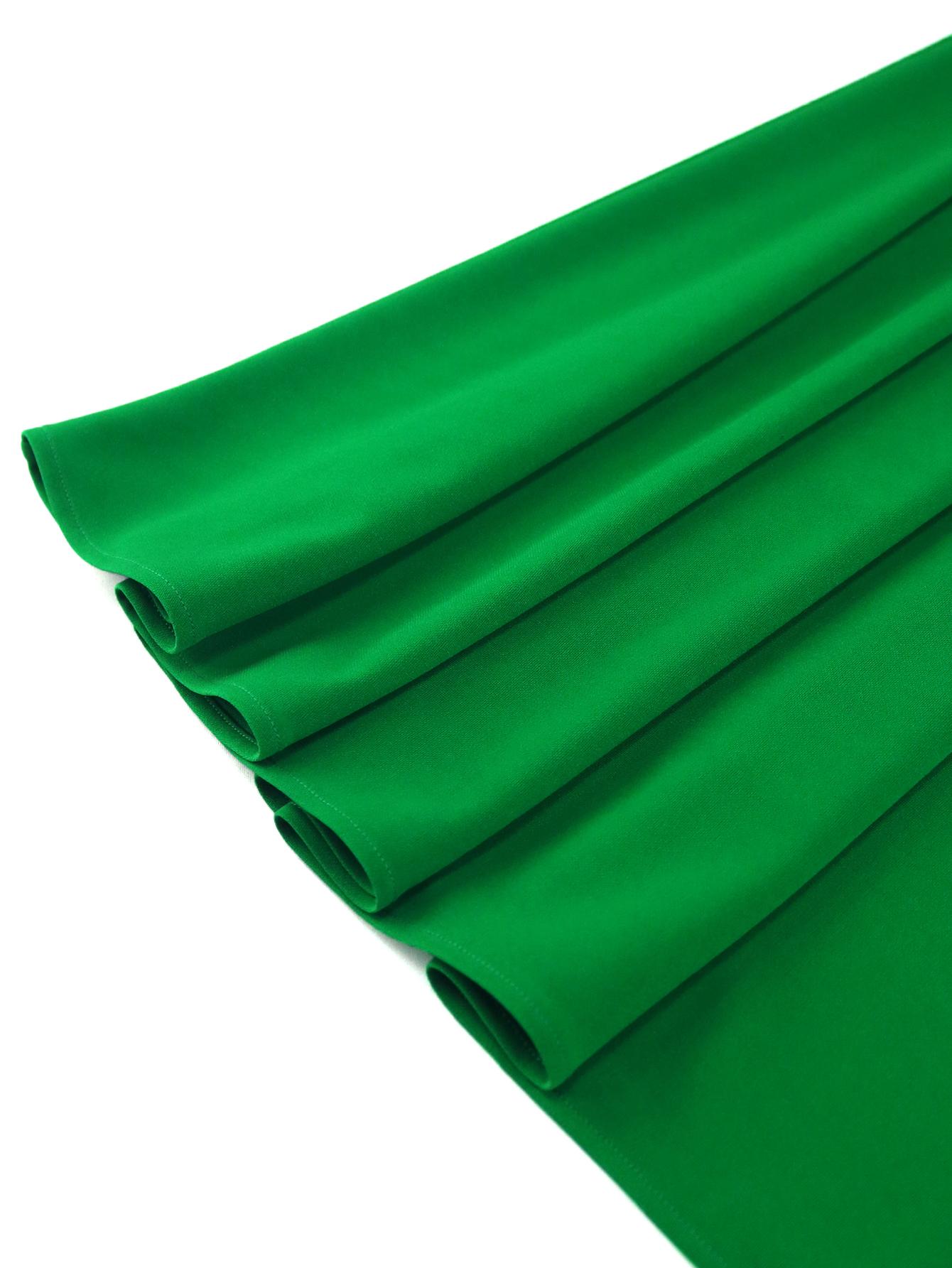 AOMEI зеленое платье А-силуэта с круглым вырезом — фото 6