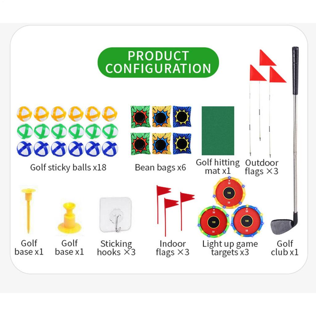 סט גולף לילדים אימון נדנוד כיף משפחתי פעילויות משחק ותרגול סט משחק גולף Putting לחג המולד ספורט חוף ילדים מעל