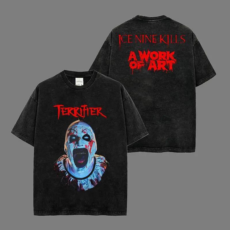 Terrifier Horror Clown Tee – Scary Face Graphic Vintage Halloween Movie Shirt Unisex T-Shirt XXL