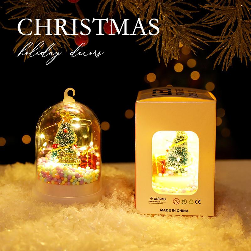 Weihnachtsdeko Nachtlicht mit Schneeszene und Geschenklicht für Kinder Feiertagsfeier