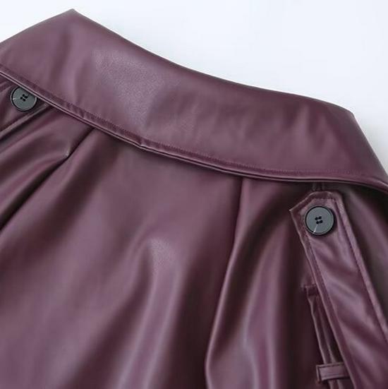 Evropská a americká dámská móda 2024 Retro kožená motocyklová bunda kabát - Podzim/Zima Nové přírůstky (B295)