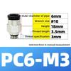 Pneumatik-Fittings Messing Mini-Verbinder Luftschlauch Schnellkupplung PC4-M3/M4/M5 4mm Gewinde Durchgangsgerade Verbindung