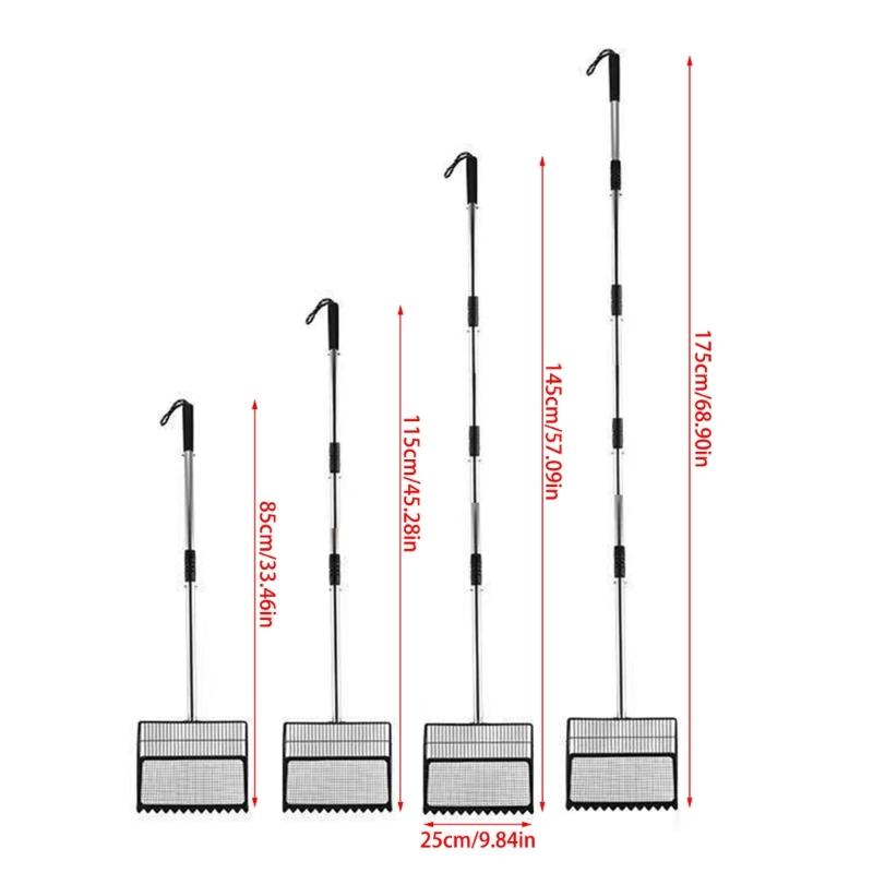 5 Part Extendable Handle Waste Tool With Integrated Attachment For Simple Pet And Poultry Waste Removal