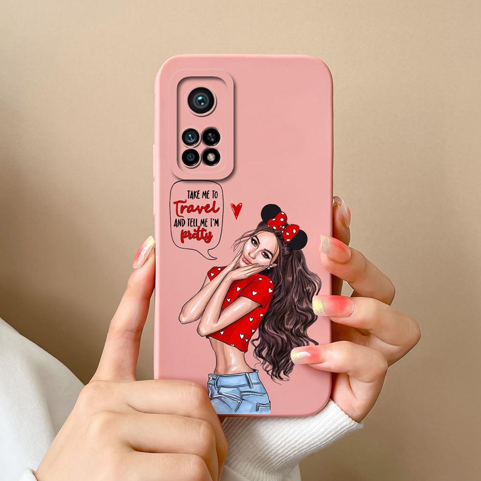For Xiaomi Mi 10T Pro 5G Case Matte Silicone Shell For Xiaomi10T Pro 5G Sweet Girls Butterfly Cartoon New Design Fashion Funda