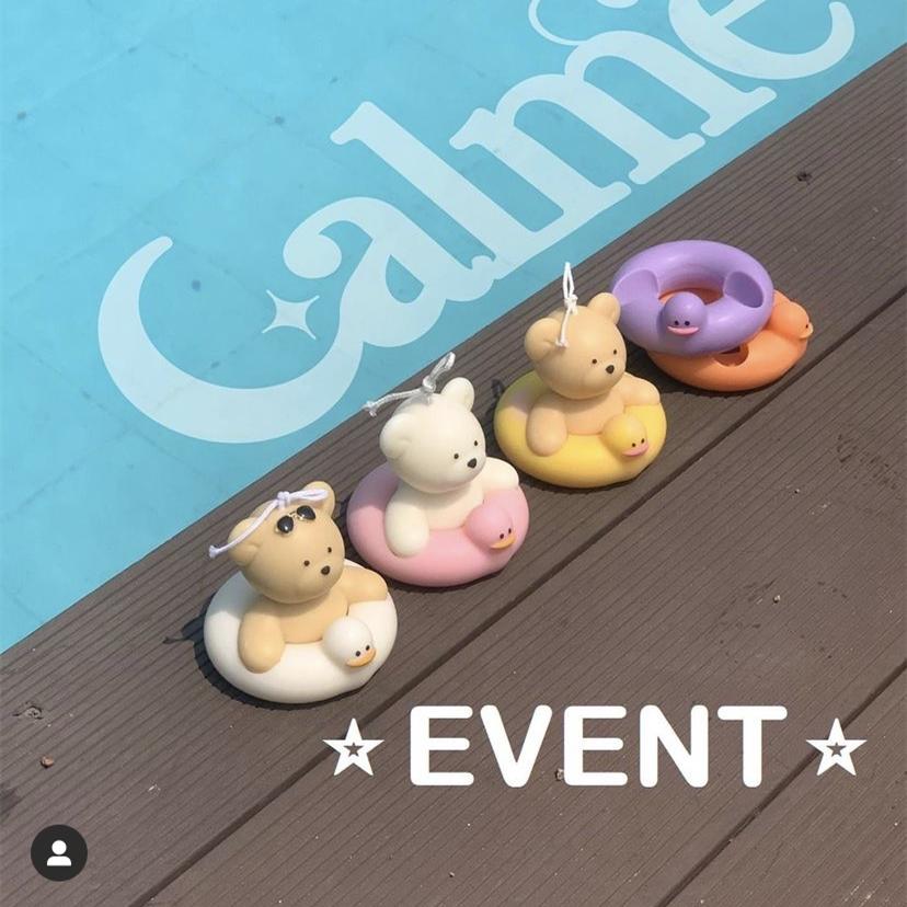 Cute Bear with Swimming Ring Silicone Mold DIY Creative Candle Mold for Candle Making Summer Party Supply Home Decor