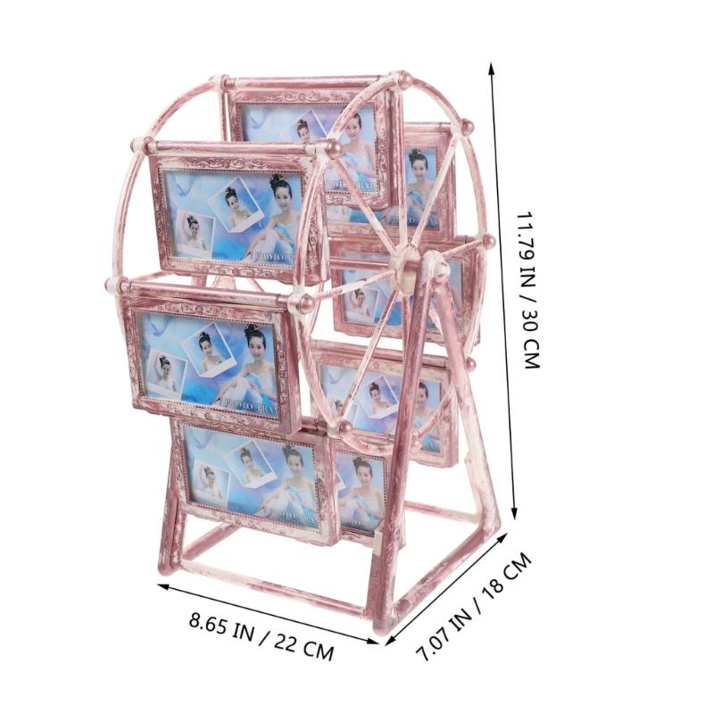 Rotating Ferris Wheel Picture Frame Carousels Picture Frame Desktop Decorations for Home Office Desktop Photo Display
