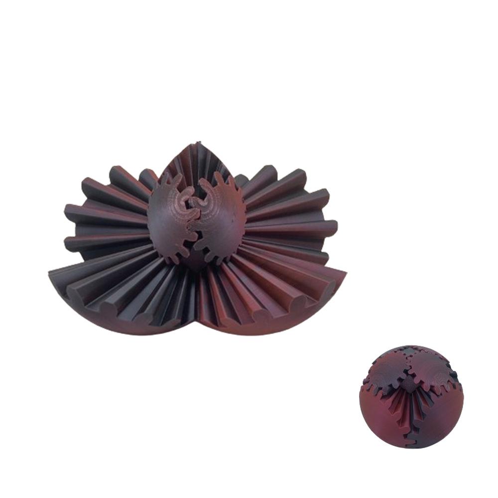 3D Printed Gear Spin Ball - Rotating Gear Ball Toy