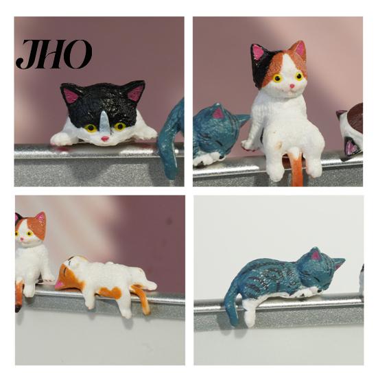 Mini Cat Figurine Miniature Cute Cartoon Kittens Ornament for Kitty Desktop Set Computer Monitor Car Dashboard Home Office Desk Decor Lover