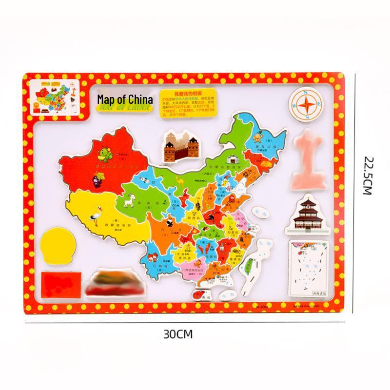 3D Wooden Map Puzzle: Enlightenment Edition for Children 10+ Years - Early Education Toy