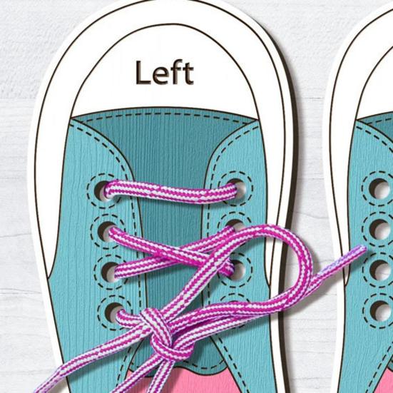 לוח תרגול קשירת שרוכים נעליים מעץ שטוח נעלי סניקרס צעצוע חינוכי לגיל הרך לקשירת שרוכים לילדים התפתחות מוקדמת השחלת שרוכים בנעליים