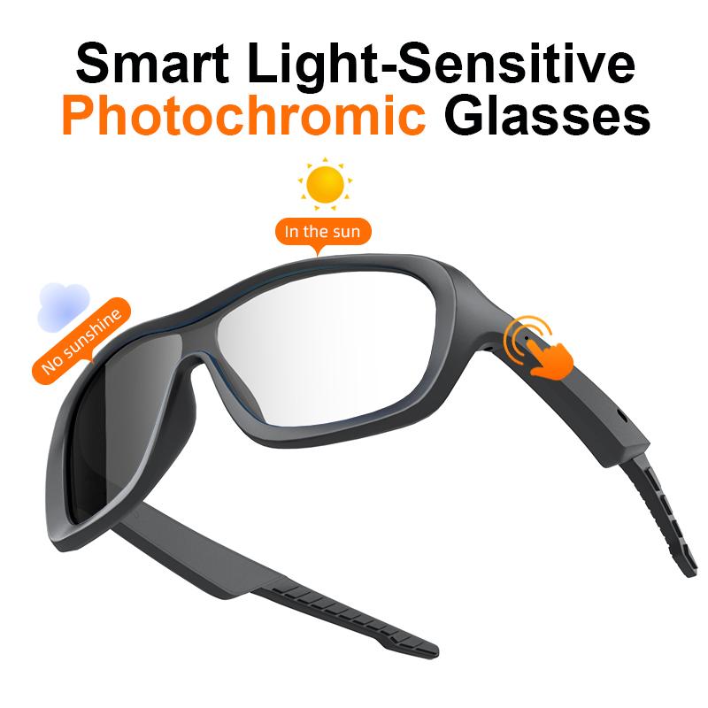 S3 Winddichte Smart Audio Brille für Schneesport, Fotochemische UV-Schutz Anti-Blendung Touch Control Sonnenbrille