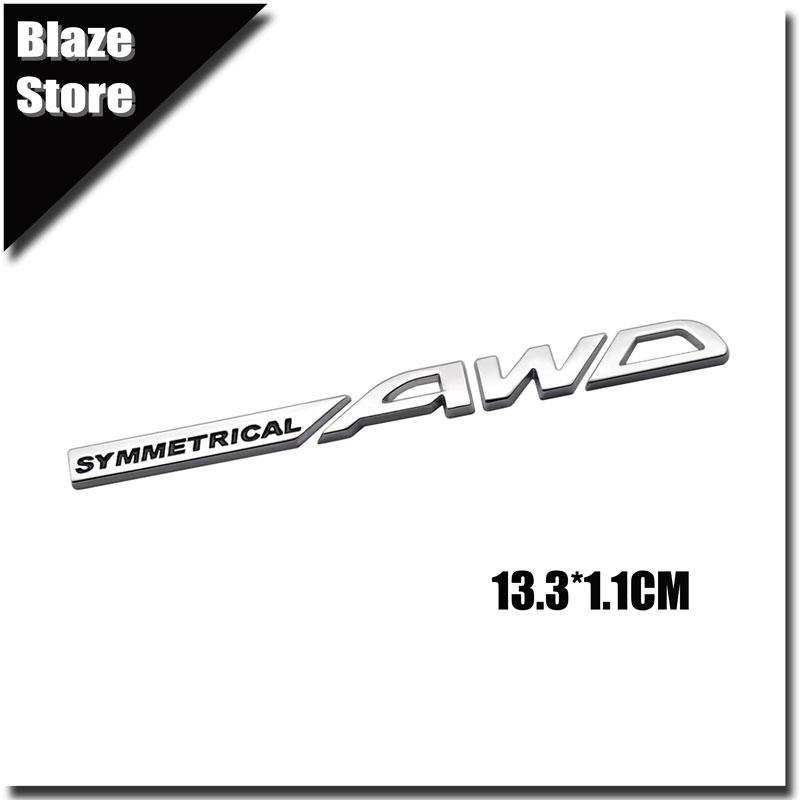 3D Metal Symmetrical AWD Badge Car Tailgate Car Sticker For BRZ XV Outback Forester Asahi Panther WRX Impreza