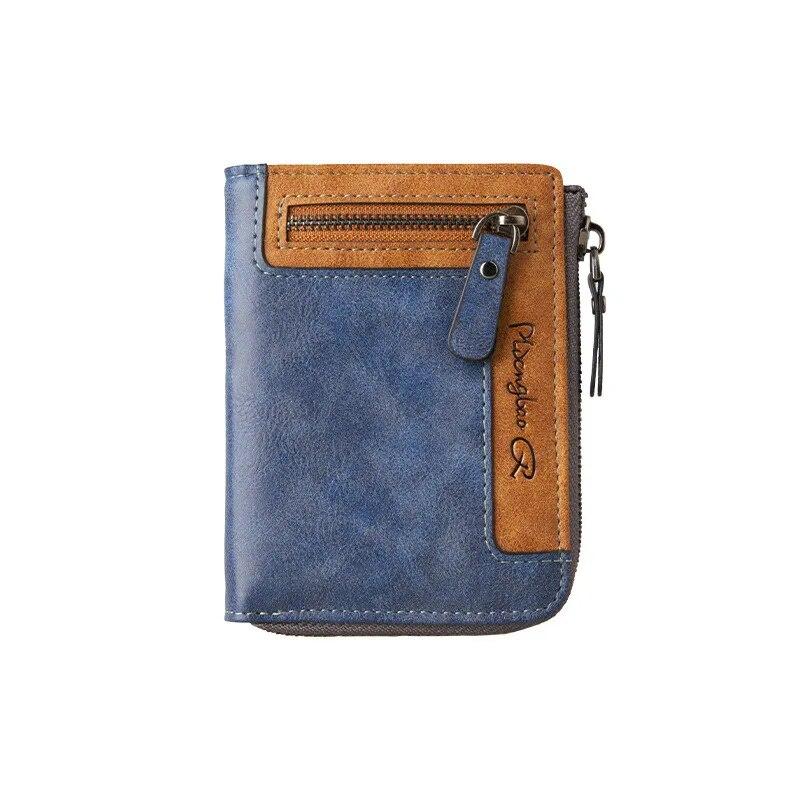 

Vintage Mens Wallet Short Card Wallet Leather Wallet Wallet Men s Zipper Wallet for Men