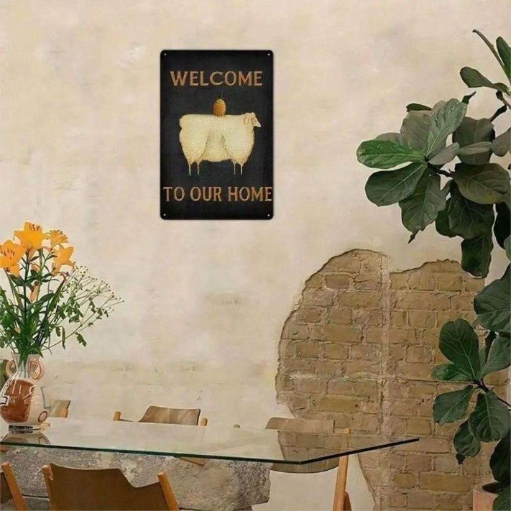 Metal Welcome Sign 12x8 Inch Wall Decor for Home Garden Outdoor Indoor