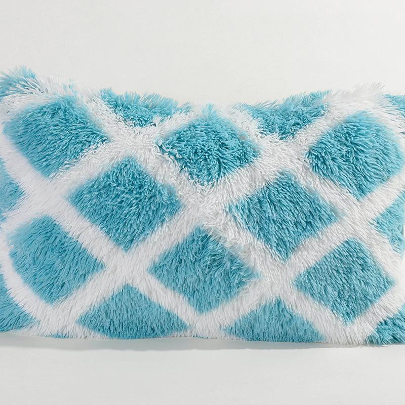 

Tie Dye Plush Pillowcase Double Headboard Cushion Crystal Velvet Sofa Pillow 50X70cm синий
