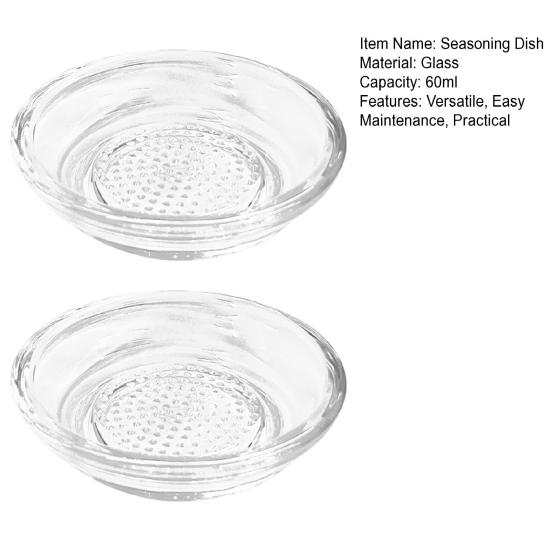 Yousheng 2 ks Japonská skleněná struhadla Miska na koření 60 ml Mini miska na dip s drážkami na strouhání Multifunkční nástroje na krájení zázvoru, česneku a cibule