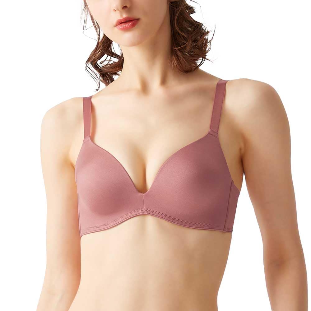 GUNZE Miraculous Volume Wine E65 Non-Wired Bra, 3/4 Cup, Up, Tuche, JB6027P, Women's, Pink,