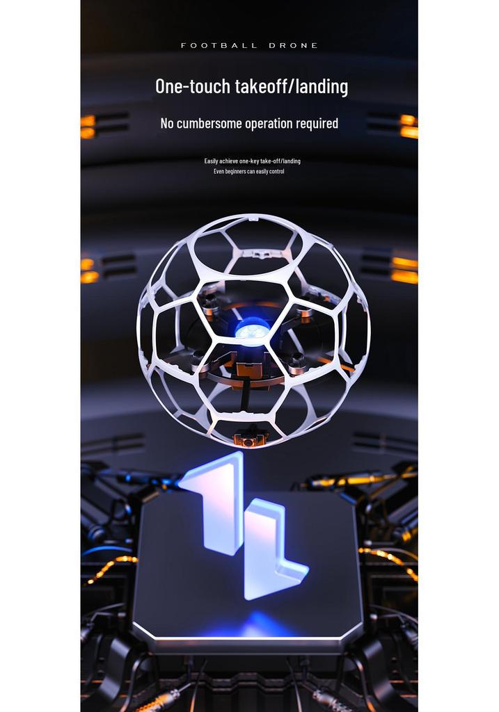 Spherical Four-Axis Camera Football Drone: Impact & Drop Resistant, Brushless, Safe Toy Gift
