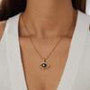 Gold Plated Stainless Steel Evil Eye Enamel Pendant Necklace for Women