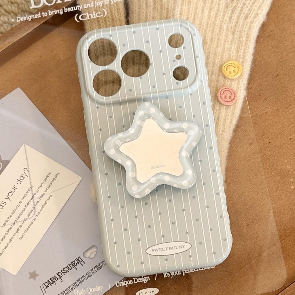 Mirror bracket applies to Apple 17Pro Max mobile phone case iphone15 soft 16 striped stars ins wind 13 soft