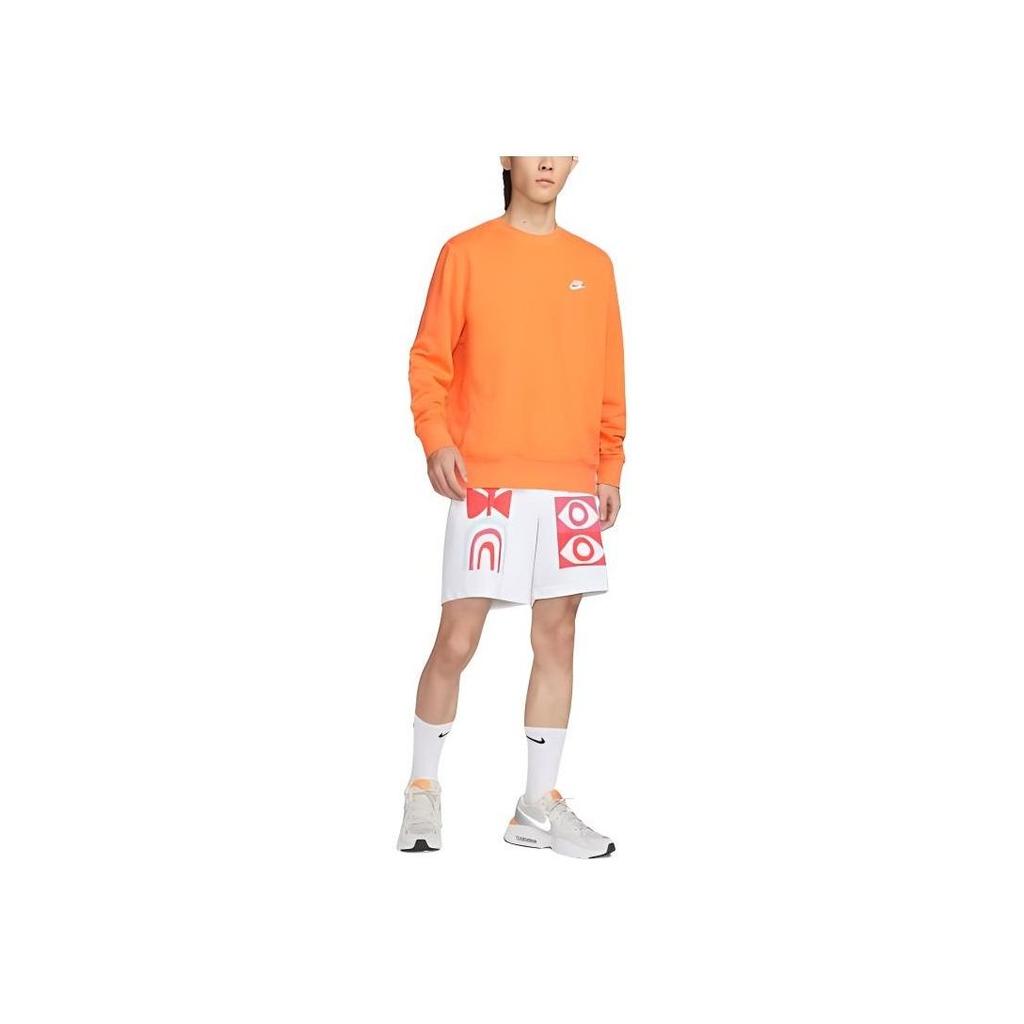 Nike Sportswear Club French Terry Crew Neck Sweatshirt Orange BV2667-885