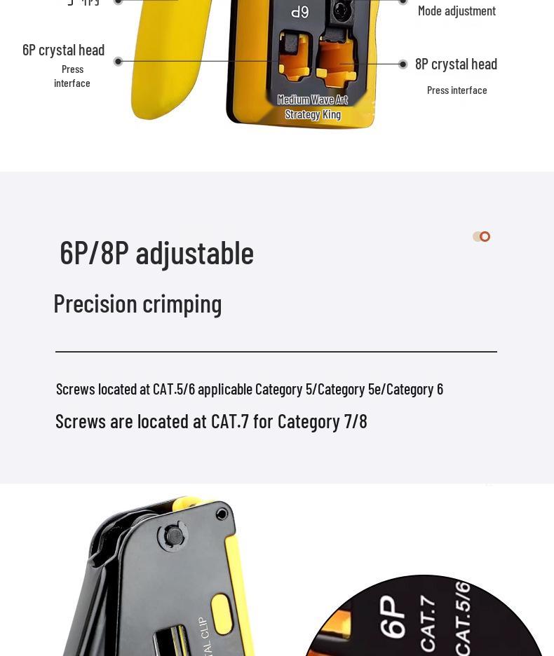 Multi-Function Category 5, 6, 7 Crimping and Wire Stripping Pliers for RJ45