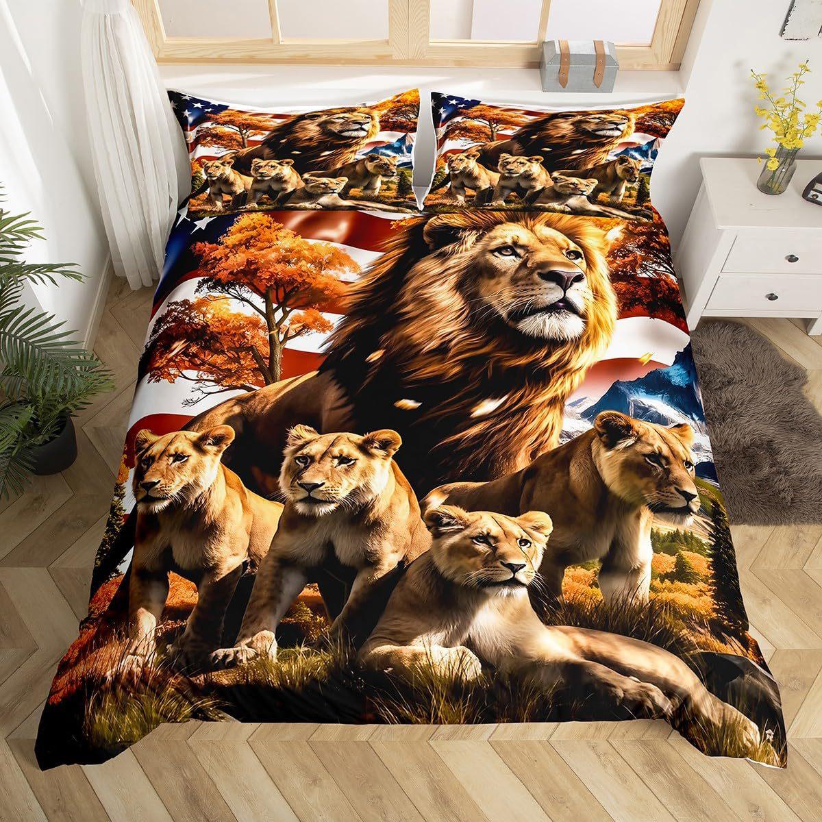 Wild Animal Down Comforter Set Bedding Set 3-piece Cover Set 135*200cm